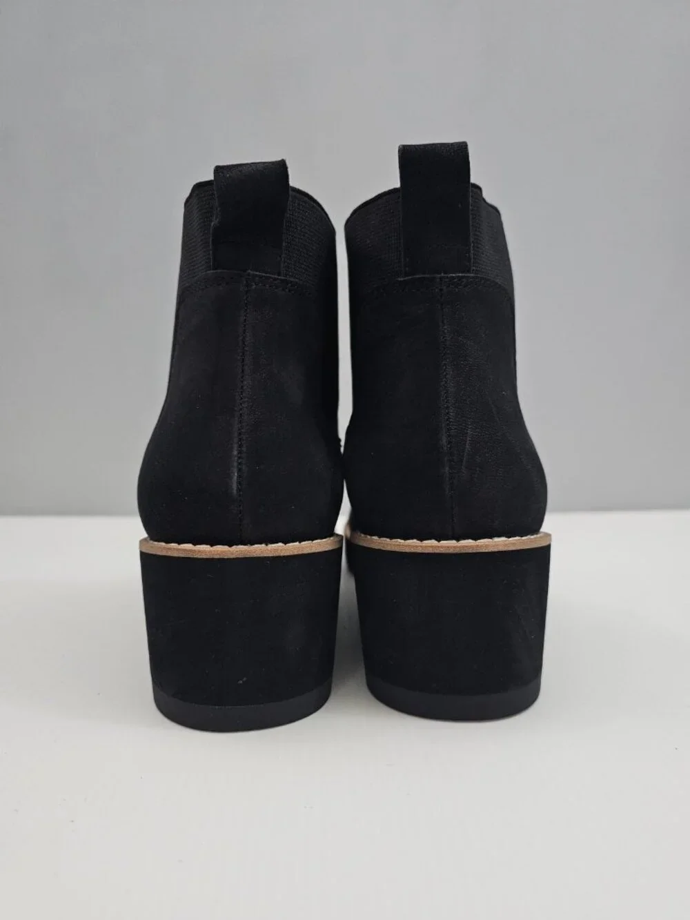 Eileen Fisher Luv Chelsea Wedge Ankle Boot Black Leather Pull On Womens 9